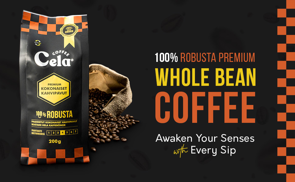 Robusta whole coffee beans - 200g