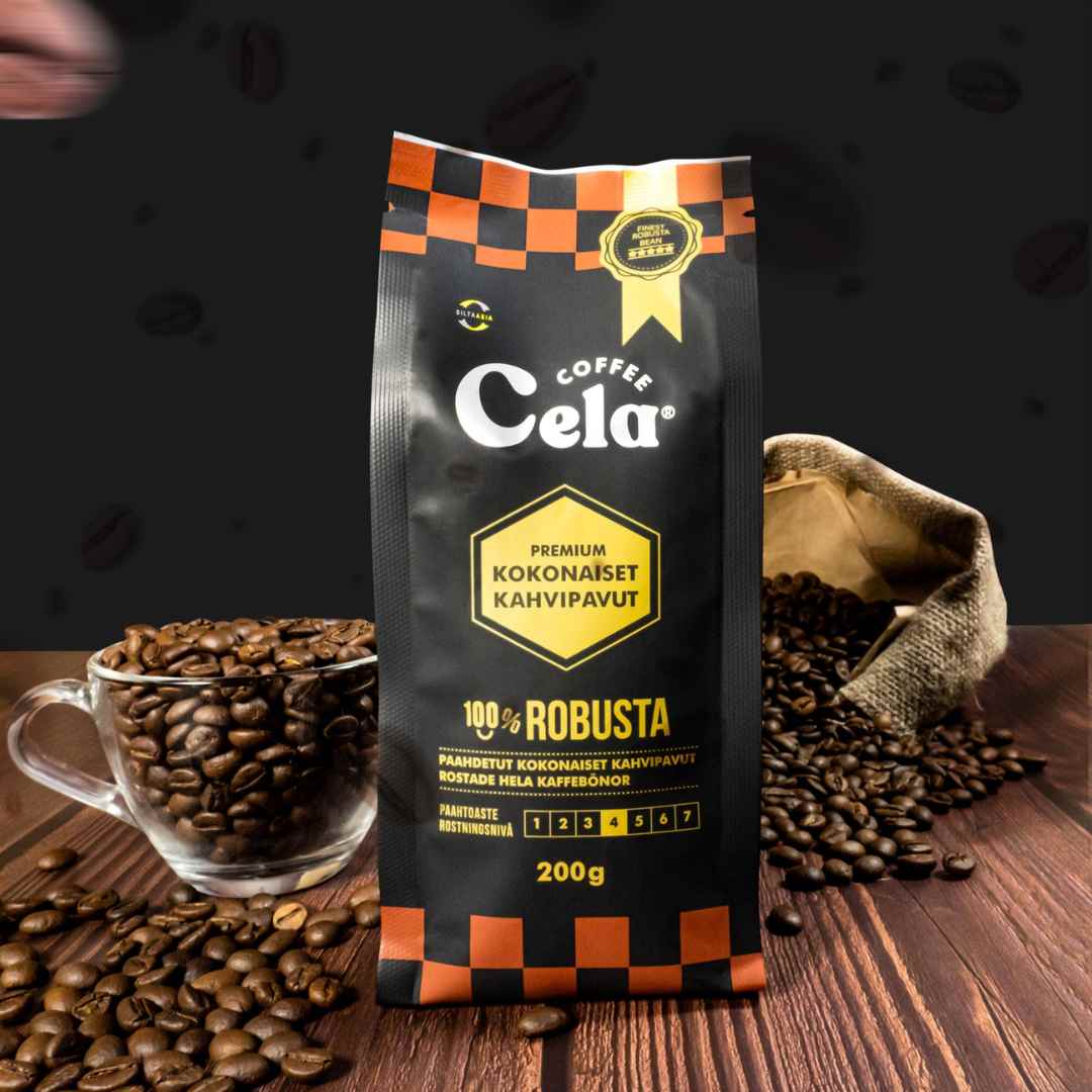 Robusta whole coffee beans - 200g