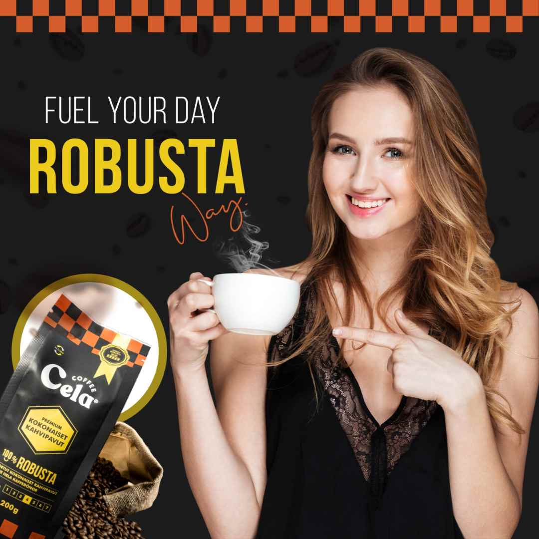 Robusta whole coffee beans - 200g