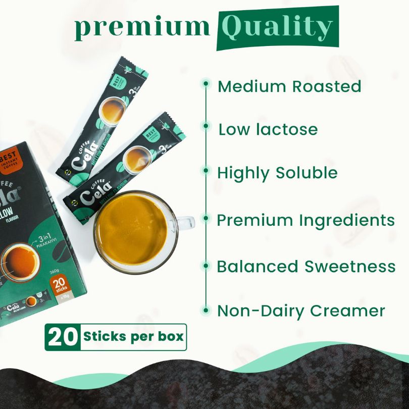 3in1 instant coffee - Mellow flavor - Medium roasted